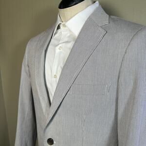 Jack Threads Men 40R Cotton Gray pinstriped jacket Perfect